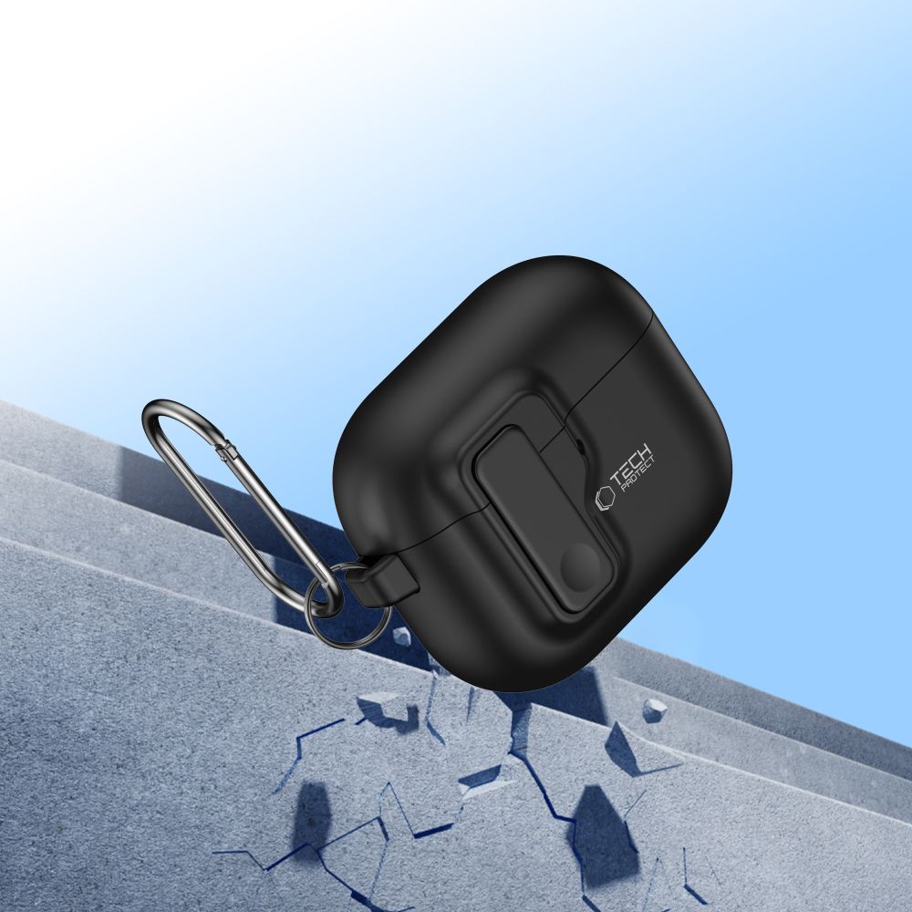 Tech-Protect AirPods 4 Θήκη από Σκληρό Πλαστικό - Slim Hook - Black