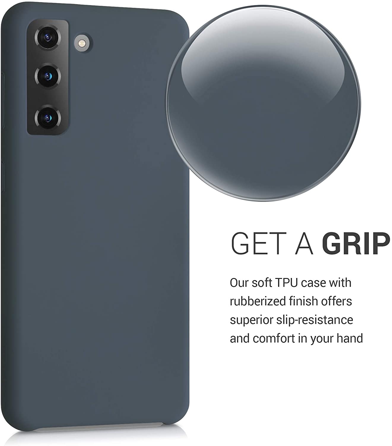 KW Samsung Galaxy S21 Θήκη Σιλικόνης Rubber TPU - Slate Grey - 54056.202