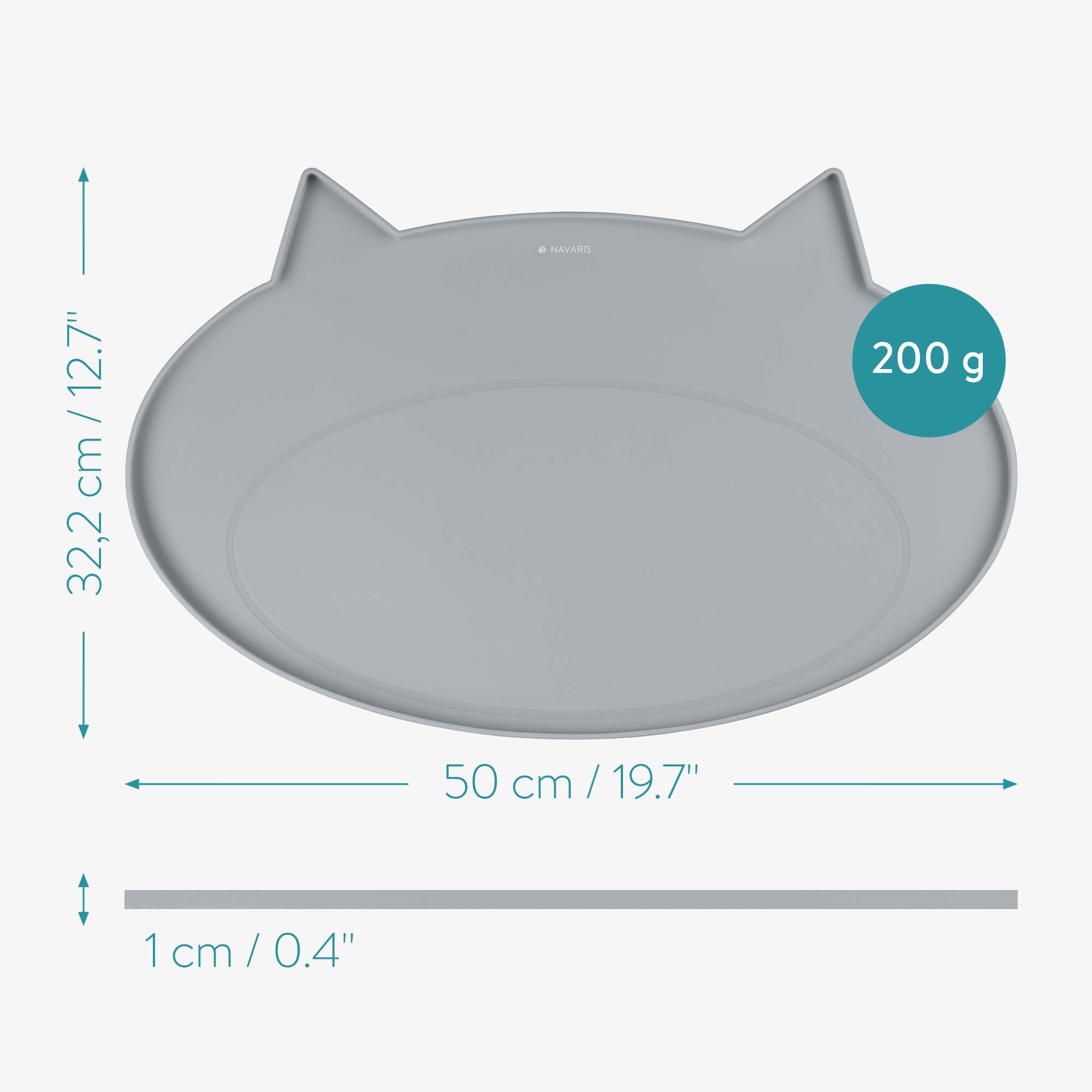 Navaris Χαλάκι Σιλικόνης για Μπολ Γάτας - Grey - 54830.22