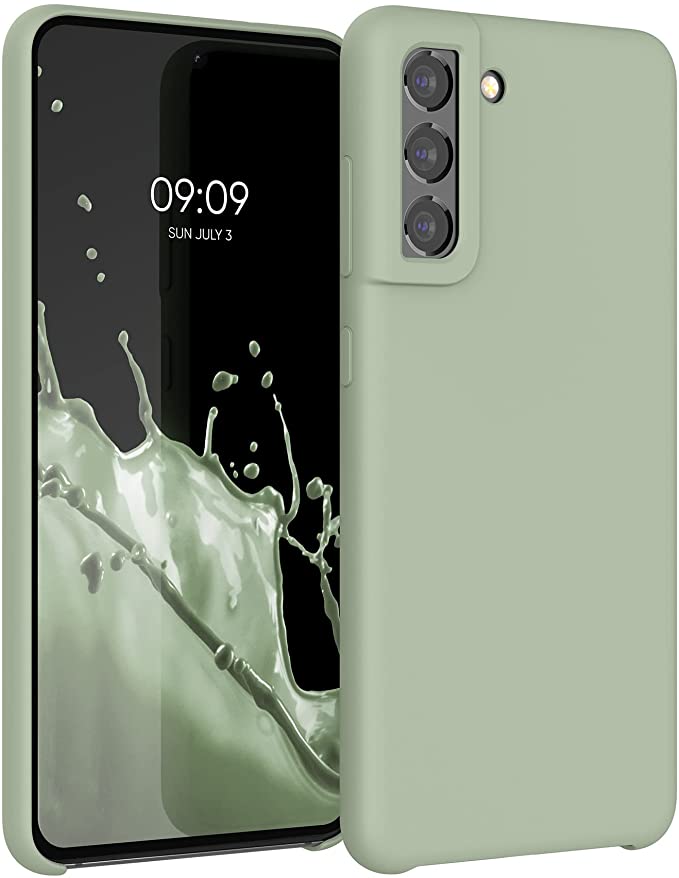 KW Samsung Galaxy S21 FE Θήκη Σιλικόνης Rubber TPU - Gray Green - 55487.172