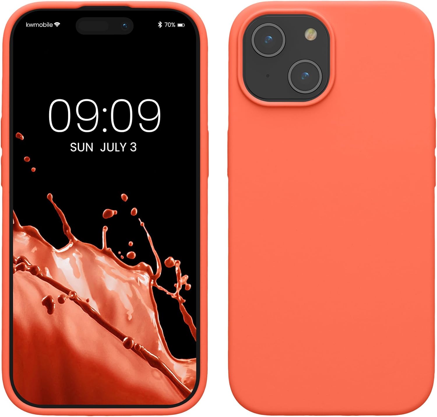 KW iPhone 15 Θήκη Σιλικόνης Rubberized TPU - Luminous Coral