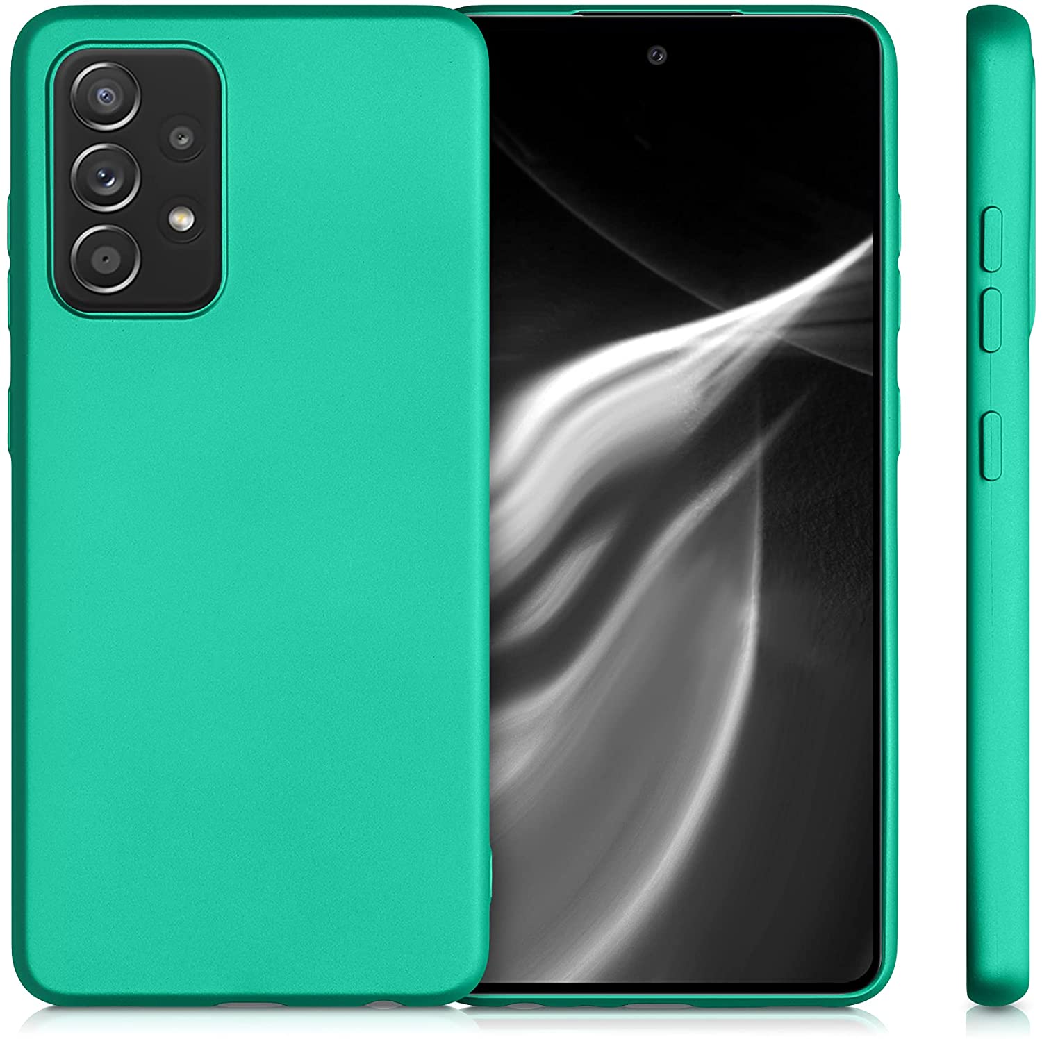 KW Samsung Galaxy A52 / A52 5G / A52s 5G Θήκη Σιλικόνης TPU - Metallic Turquoise - 54351.128
