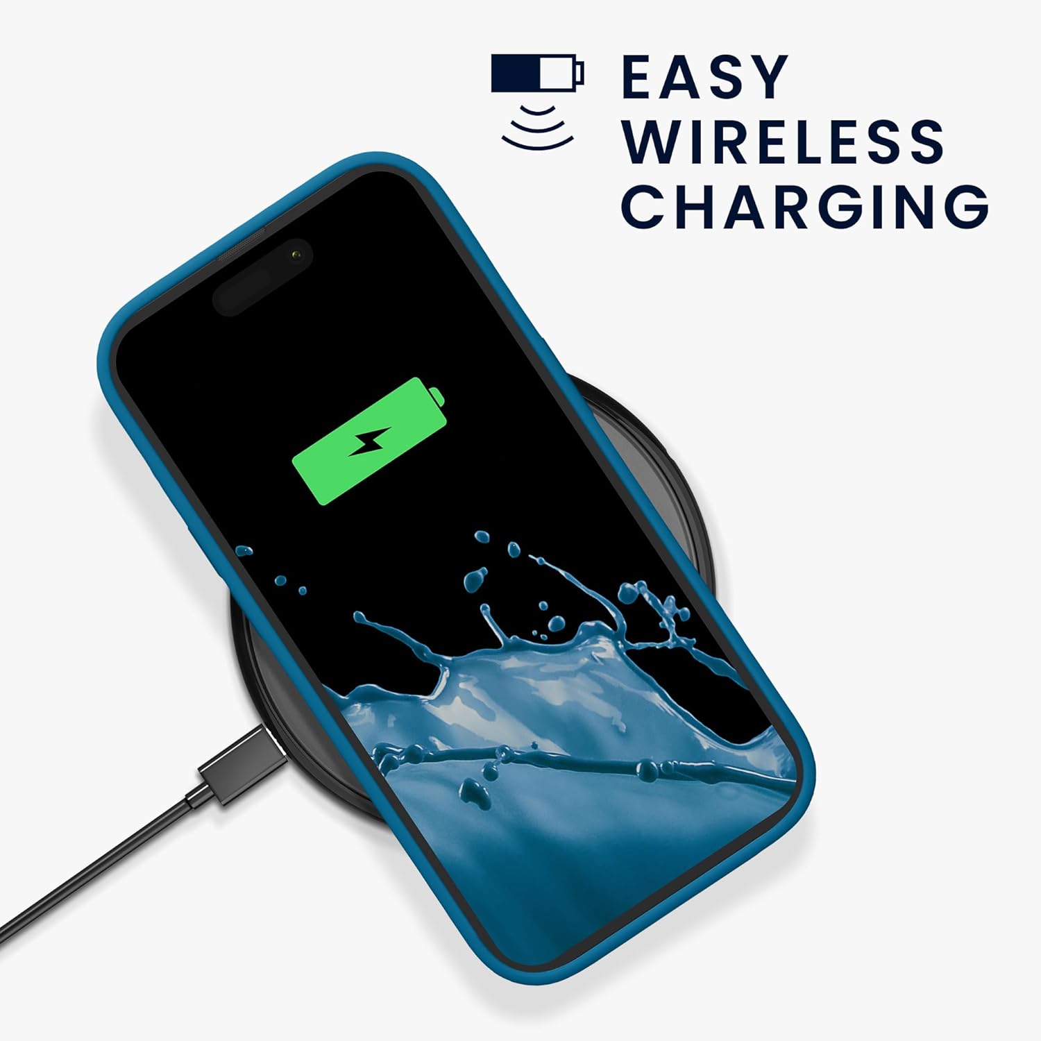 KW iPhone 15 Pro Max Θήκη Σιλικόνης Rubberized TPU - Caribbean Blue