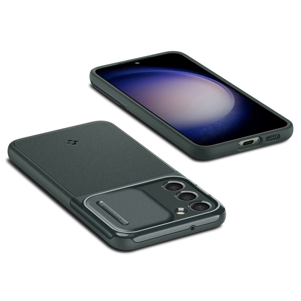 Spigen Samsung Galaxy S23 Optik Armor Θήκη Σιλικόνης με Κάλυμμα για την Κάμερα - Abyss Green