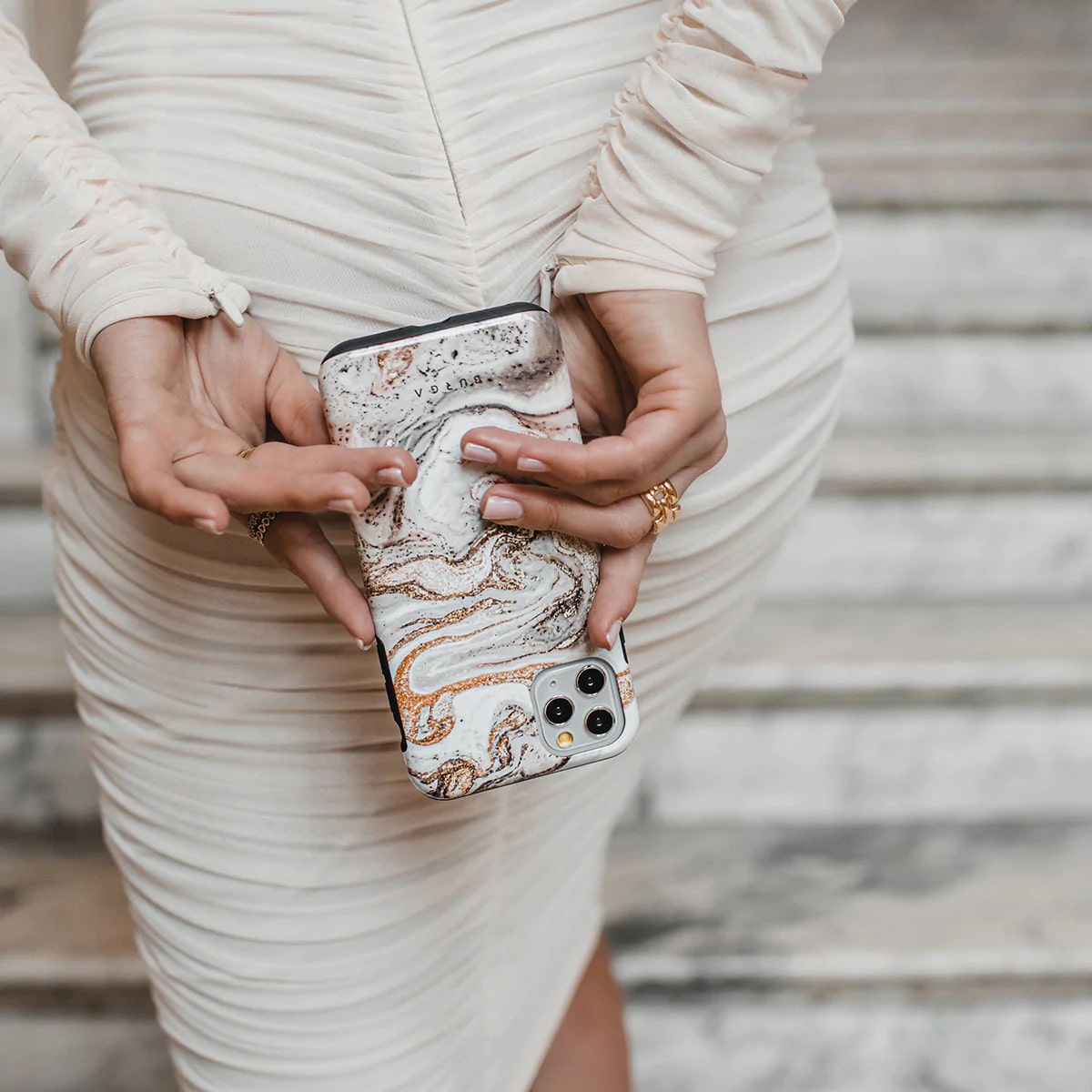 Burga iPhone 14 Pro Fashion Tough Σκληρή Θήκη - Cappuccino