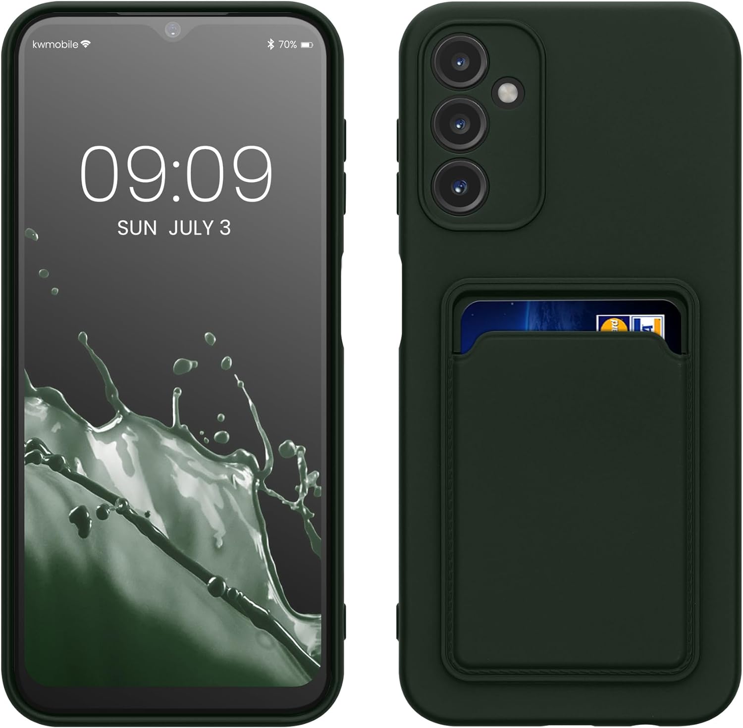 KW Samsung Galaxy A14 5G Θήκη Σιλικόνης TPU με Υποδοχή για Κάρτα - Dark Green