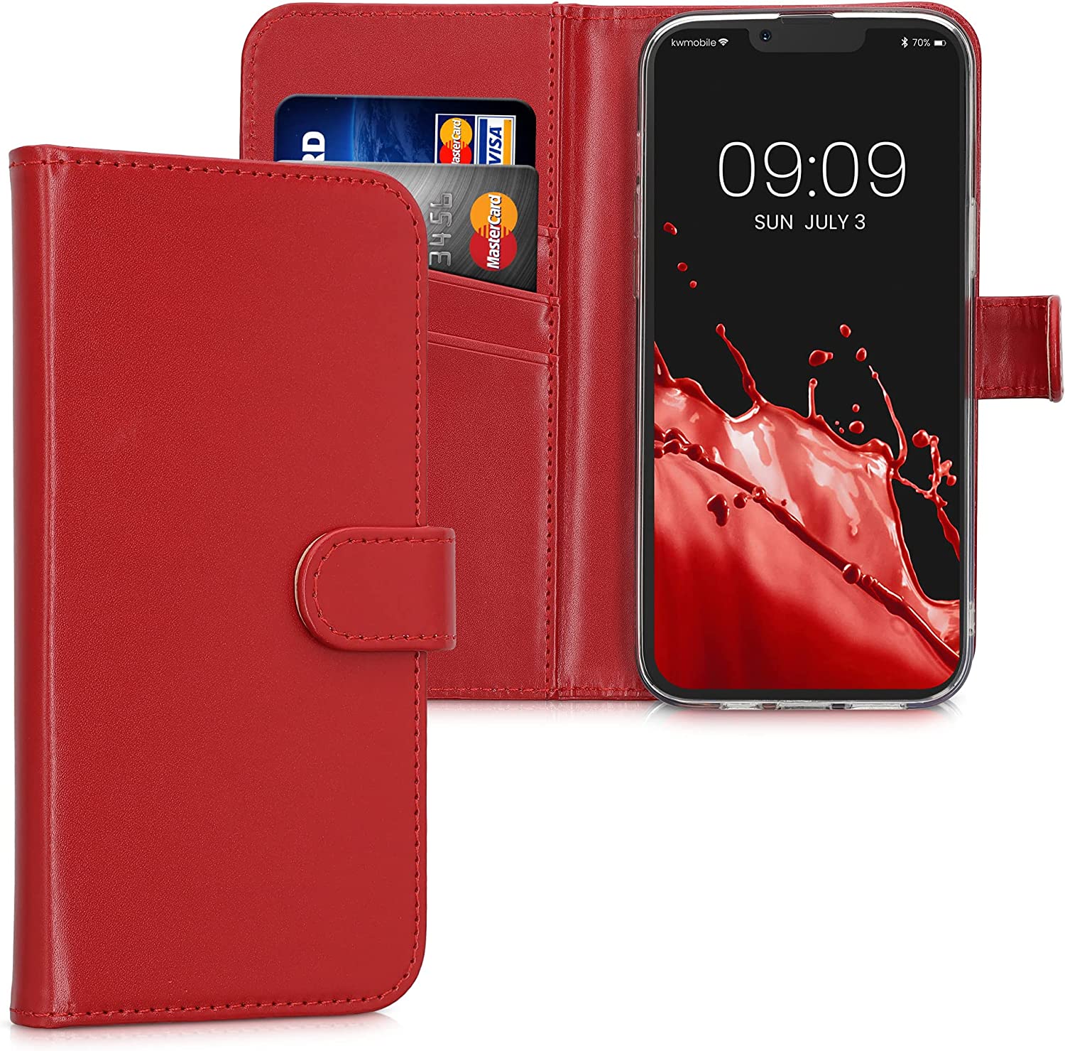 KW iPhone 14 Plus Θήκη Πορτοφόλι Stand - Red - 59213.09