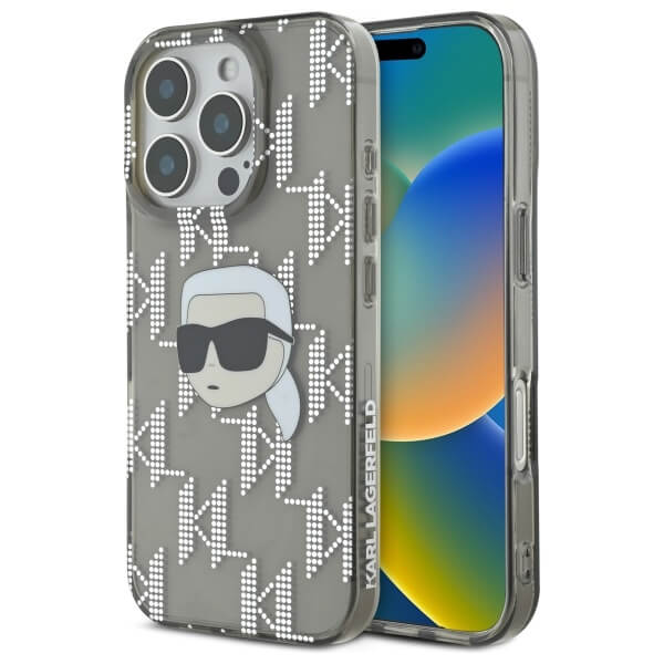 Karl Lagerfeld iPhone 16 Pro - IML Karl Head Electroplated - Σκληρή Θήκη με Πλαίσιο Σιλικόνης - Black - KLHCP16LHKLPKHK