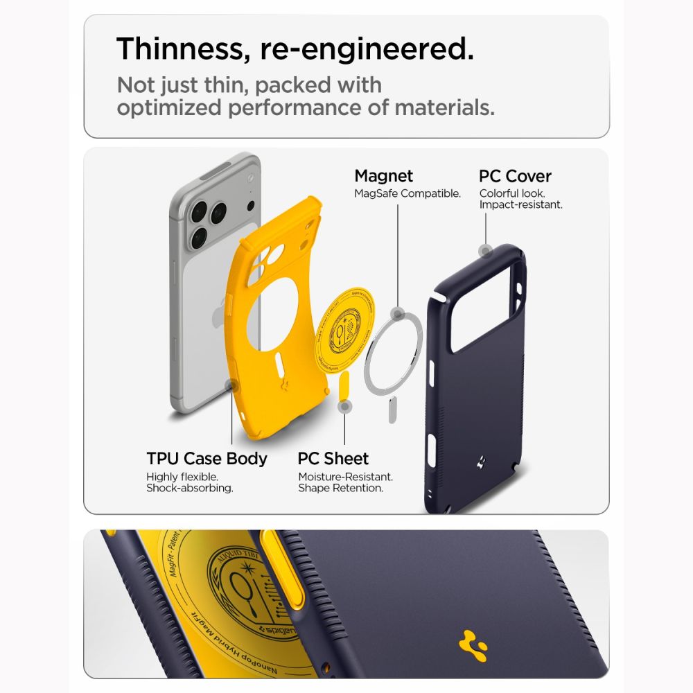 Spigen iPhone 18 Pro / iPhone 17 Pro - Σκληρή Θήκη με Πλαίσιο Σιλικόνης και MagSafe - Nano Pop Hybrid Mag - Blueberry Nany