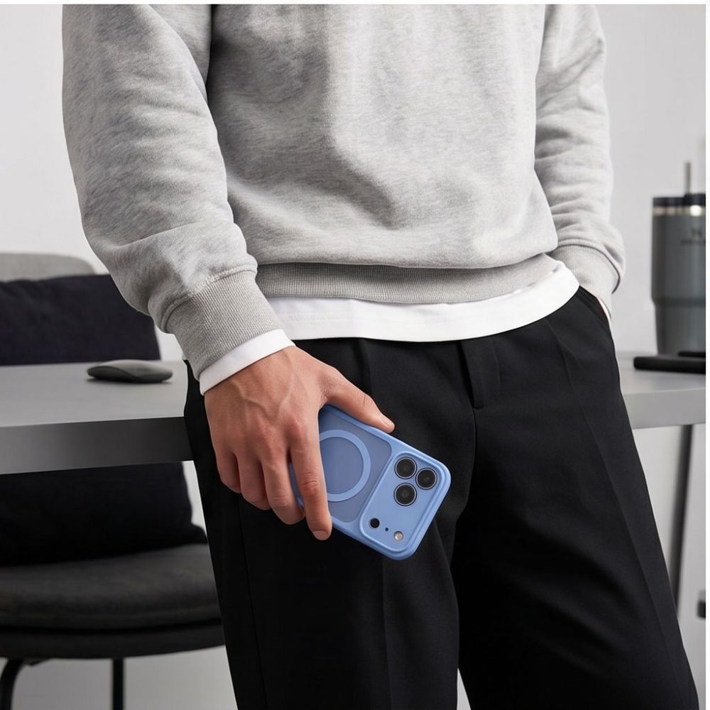 Tech-Protect iPhone 17 Pro Max / 18 Pro Max - Σκληρή Θήκη με Πλαίσιο Σιλικόνης και MagSafe - BasicMag - Matte Light Blue