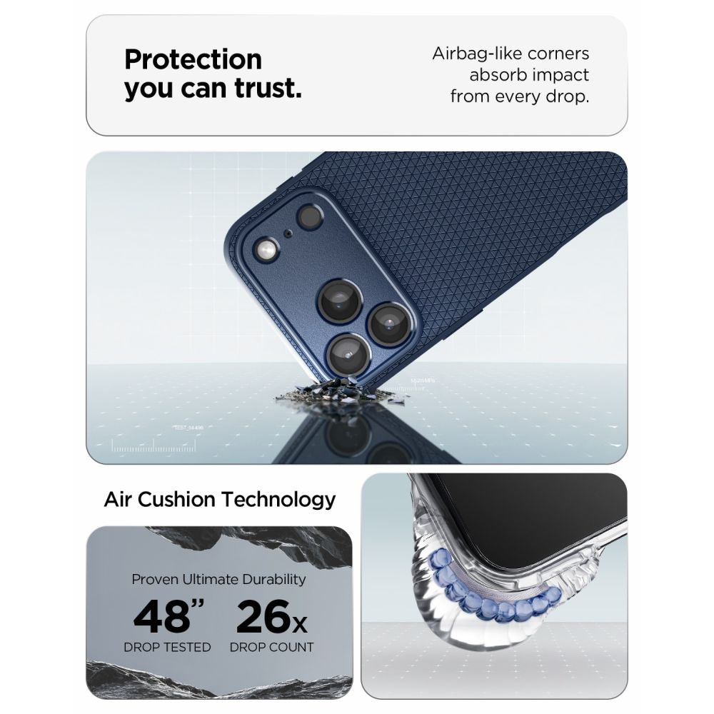 Spigen iPhone 18 Pro / iPhone 17 Pro - Θήκη Σιλικόνης - Liquid Air - Navy Blue