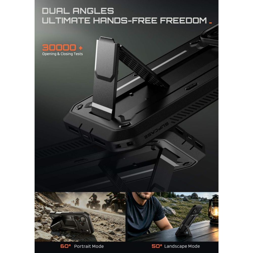 Supcase iPhone 18 Pro / iPhone 17 Pro - Σκληρή Θήκη με Προστασία Οθόνης και Stand - Unicorn Beetle Pro - Black
