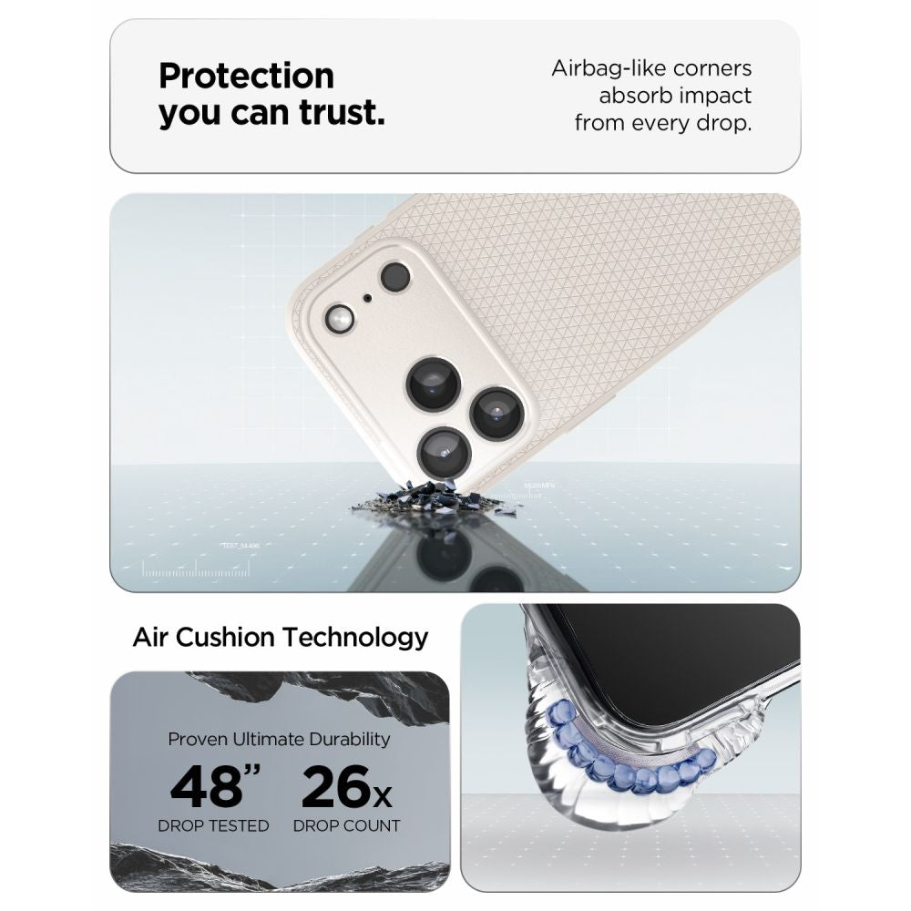 Spigen iPhone 18 Pro Max / iPhone 17 Pro Max - Θήκη Σιλικόνης - Liquid Air - Natural Titanium