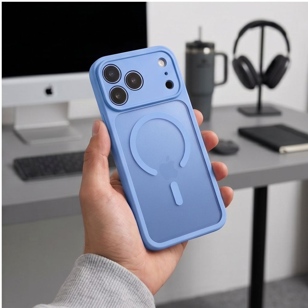 Tech-Protect iPhone 17 Pro / 18 Pro - Σκληρή Θήκη με Πλαίσιο Σιλικόνης και MagSafe - BasicMag - Matte Light Blue