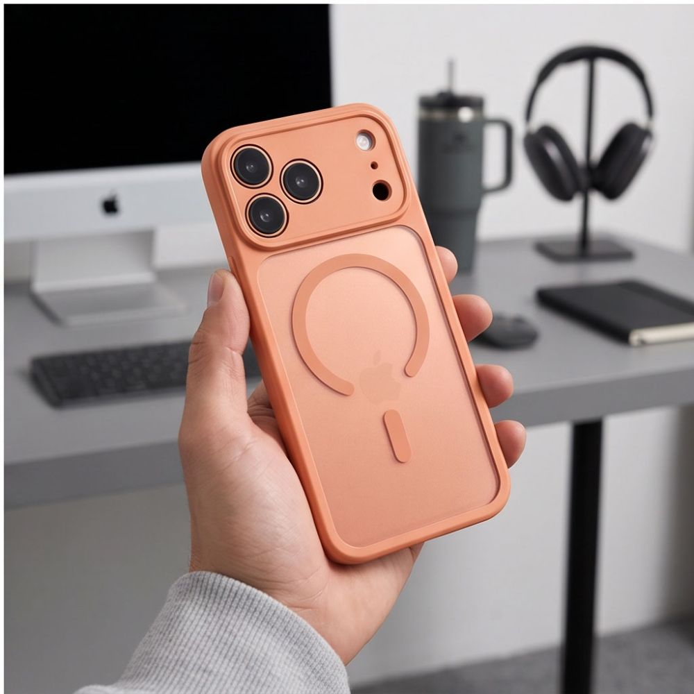 Tech-Protect iPhone 17 Pro / 18 Pro - Σκληρή Θήκη με Πλαίσιο Σιλικόνης και MagSafe - BasicMag - Matte Cosmic Orange
