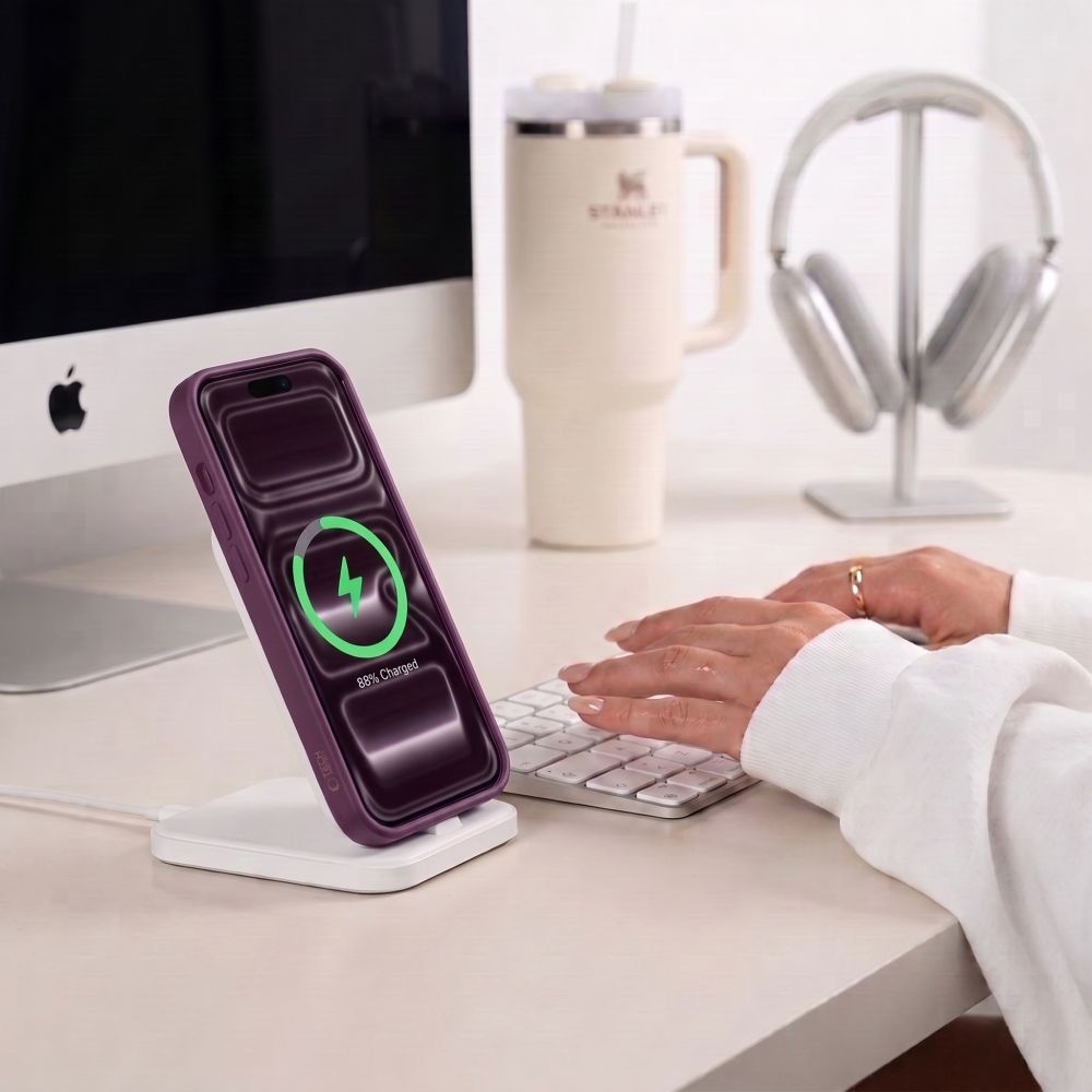 Tech-Protect iPhone 17 Pro / 18 Pro - Σκληρή Θήκη με Πλαίσιο Σιλικόνης και MagSafe - BasicMag - Matte Dark Cherry