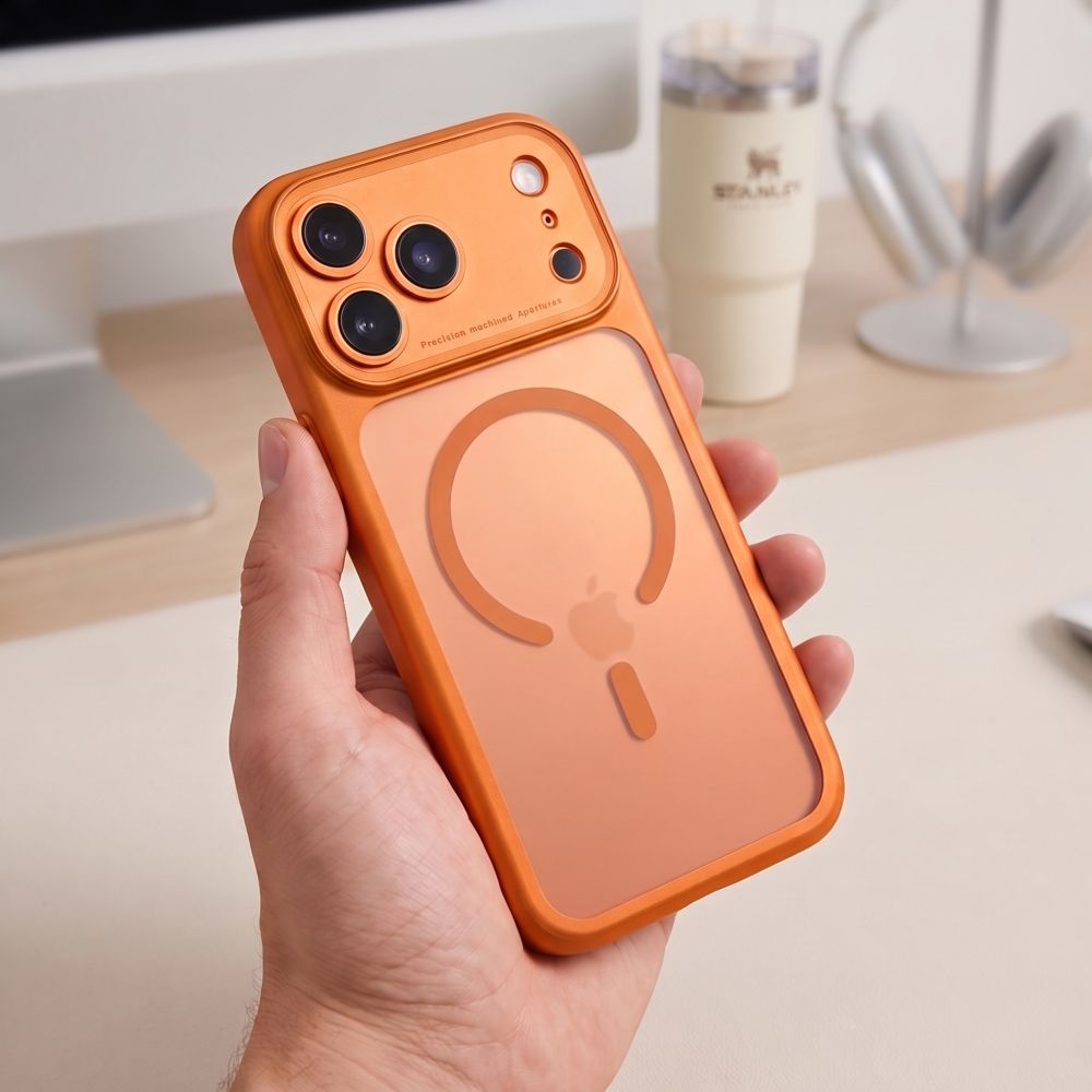 Tech-Protect iPhone 18 Pro / iPhone 17 Pro - Σκληρή Θήκη με Πλαίσιο Σιλικόνης και MagSafe - MagPeak MagSafe CC - Matte Cosmic Orange