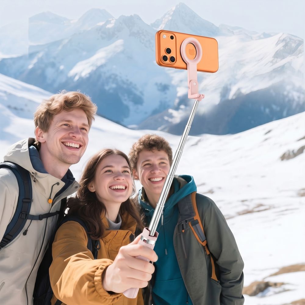 Tech-Protect Ασύρματο MagSafe Bluetooth Selfie Stick με Τρίποδο και Τηλεχειριστήριο - L11S - Pink