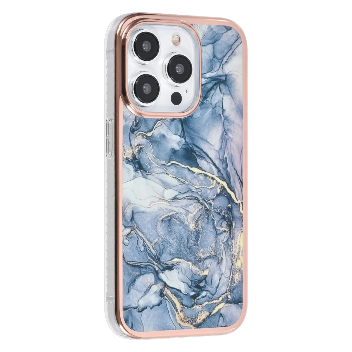 Tuniq iPhone 15 Pro - Σκληρή Θήκη με Πλαίσιο Σιλικόνης - Σχέδιο Μάρμαρο - Σκούρο Γκρί