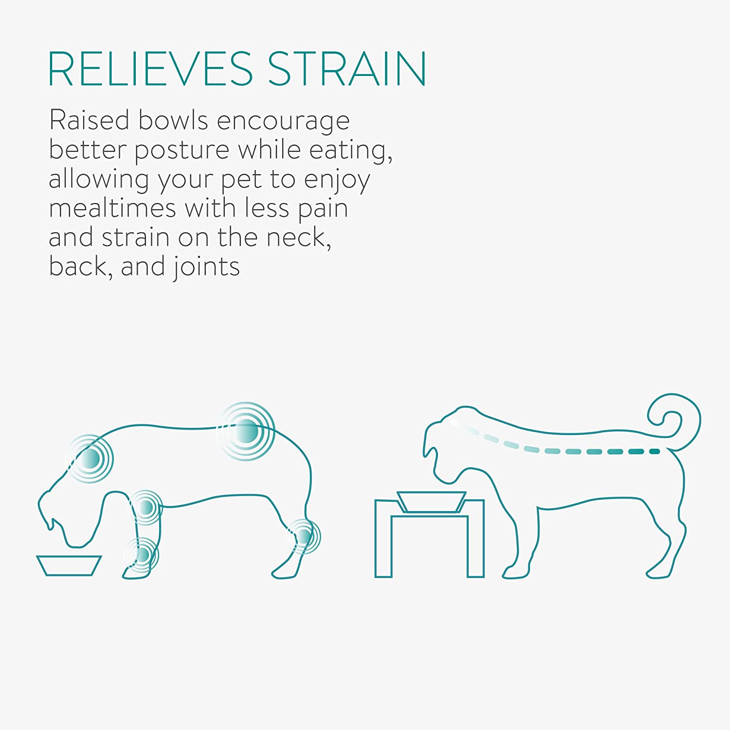 Navaris Σετ με 2 Κεραμικά Μπολ Φαγητού και Νερού 600ml με Σιδερένια Βάση για Κατοικίδια - White - Black / Gold - 55984.01