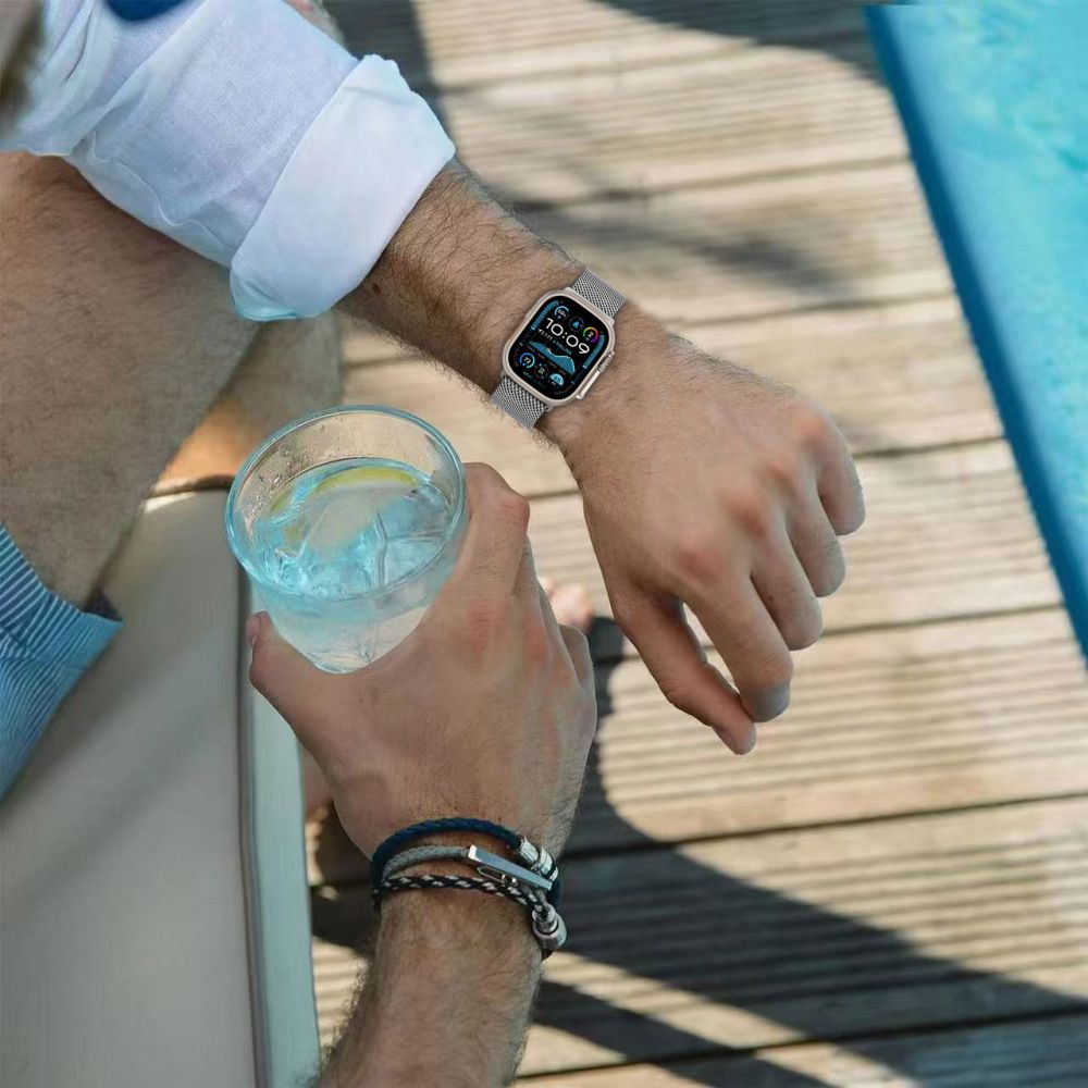 Tech-Protect Λουράκι Apple Watch 8/9/10/11 - SE (1/2/3) - Ultra (1/2/3) – 44/45/46/49mm Milano από Ανοξείδωτο Ατσάλι - Titanium