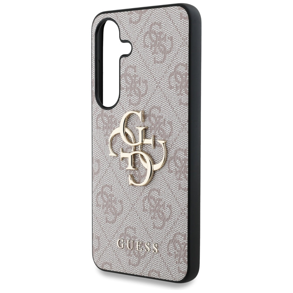 Guess Samsung Galaxy S25 Plus - 4G Big Metal Logo - Θήκη με Επένδυση Συνθετικού Δέρματος - Pink - GUHCS25M4GMGPI