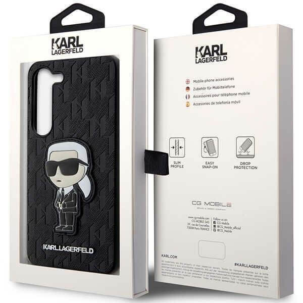 Karl Lagerfeld Samsung Galaxy S23+ - Saffiano Monogram Ikonik Σκληρή Θήκη - Black - KLHCS23MSAKLHKPK - likebrands.gr
