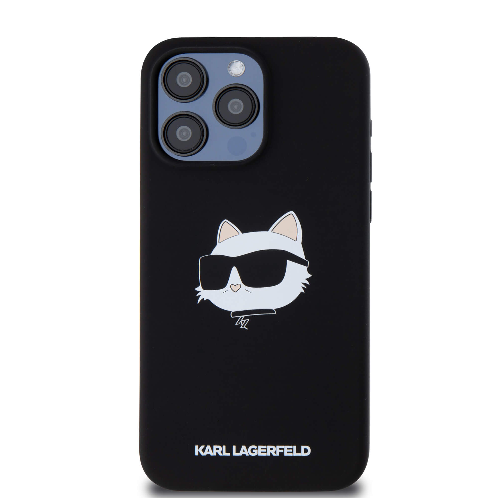 Karl Lagerfeld iPhone 15 Pro Max - Silicone Choupette Head Print - MagSafe Θήκη Σιλικόνης - Black - KLHMP15XSCHPPLK