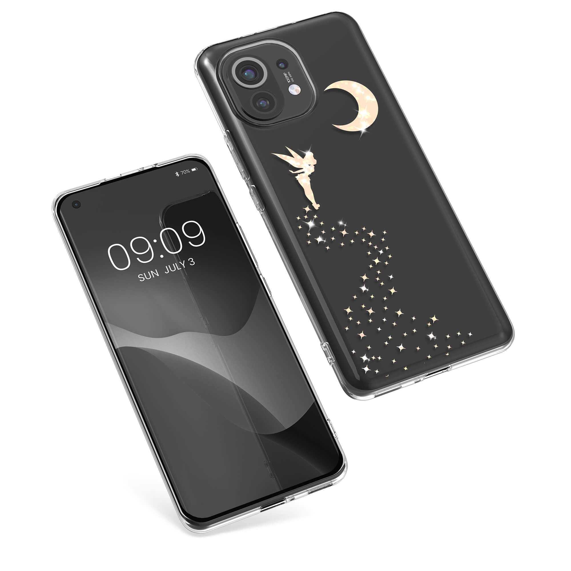 KW Xiaomi Mi 11 Θήκη Σιλικόνης TPU Design Glitter Fairy - Rose Gold / Διάφανη - 57089.01