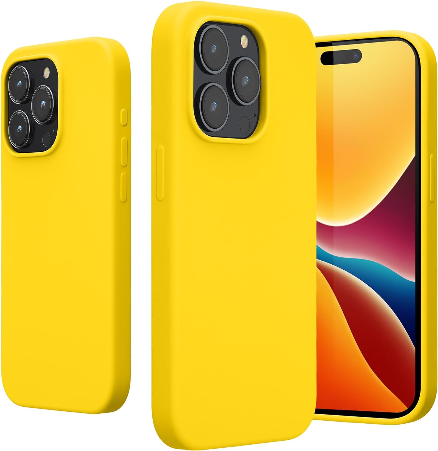KW iPhone 15 Pro Max Θήκη Σιλικόνης Rubberized TPU - Radiant Yellow - 61956.165