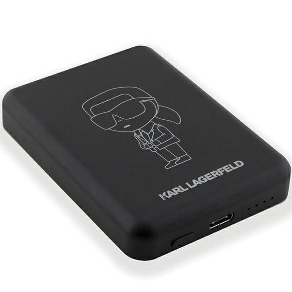 Karl Lagerfeld PowerBank - MagSafe NFT Outline Ikonik - 5000 mAh - Black - KLPBM5KIOTTGK