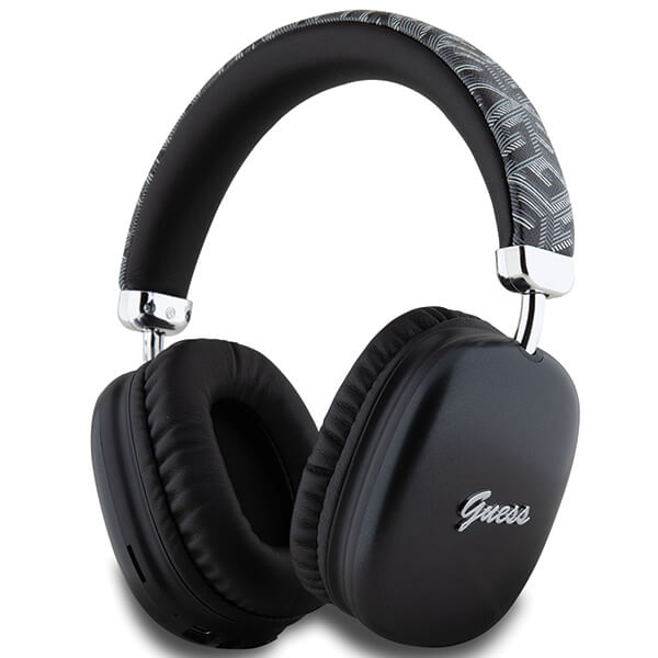 Guess Over-Ear Gcube Metallic Script Logo - Ασύρματα Bluetooth Ακουστικά - Black