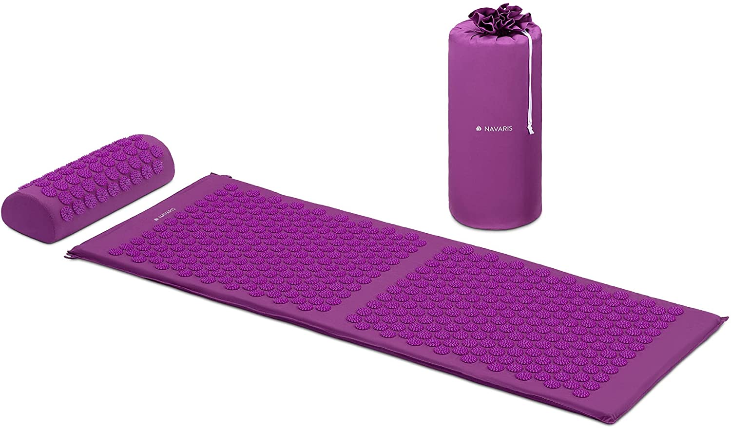 Navaris 2-in-1 Acupressure Mat and Pillow Set Σετ 2 σε 1 Χαλάκι και Μαξιλάρι Μασάζ - Purple - 52759.26.26