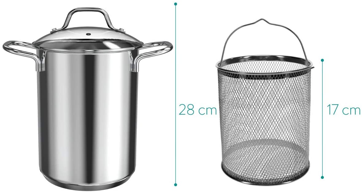 Navaris Κατσαρόλα Μαγειρικής για Σπαγγέτι ή Σπαράγγια - 16cm - Silver - 49580.01