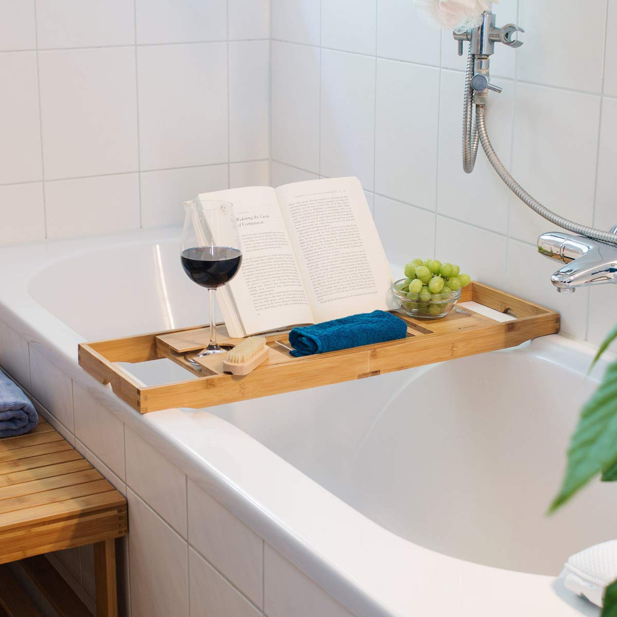 Navaris Wooden Bath Tray Rack Ξύλινη Βάση για τη Μπανιέρα - Brown - 47685.01