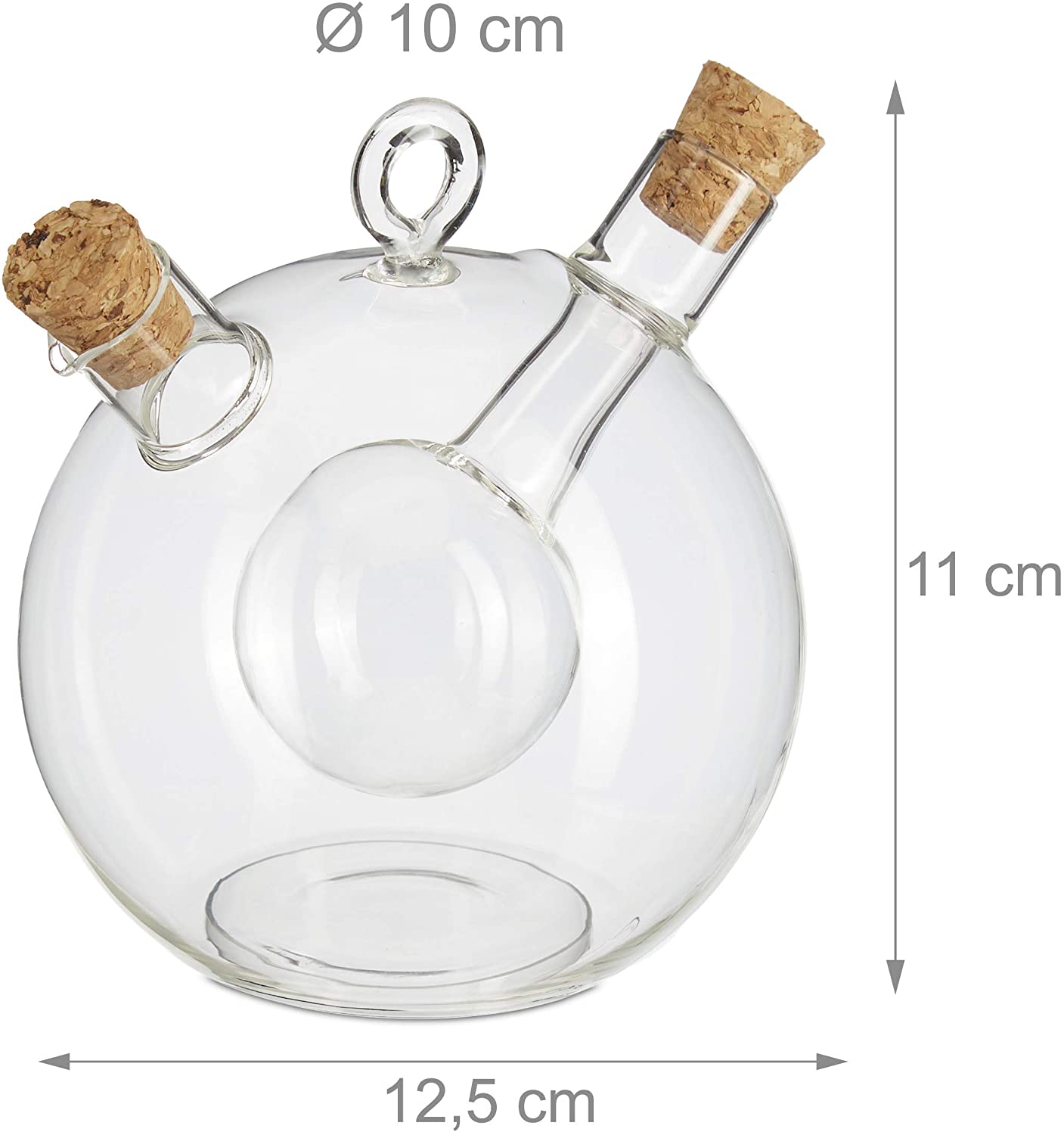 Relaxdays Γυάλινος Διανομέας για Λάδι και Ξύδι 2 σε 1 - Clear - 4052025276683