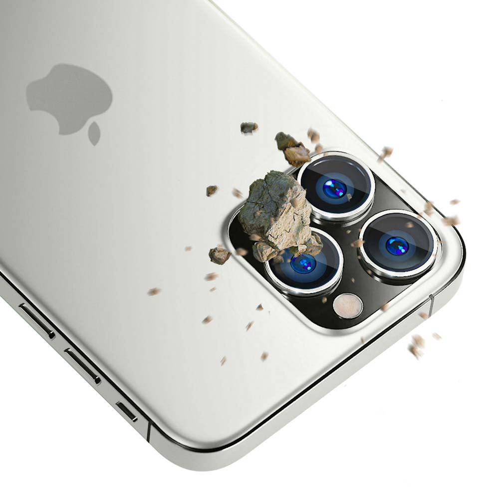 3MK iPhone 15 Pro Lens Protection Pro 9H Αντιχαρακτικό Γυαλί για την Κάμερα - Silver