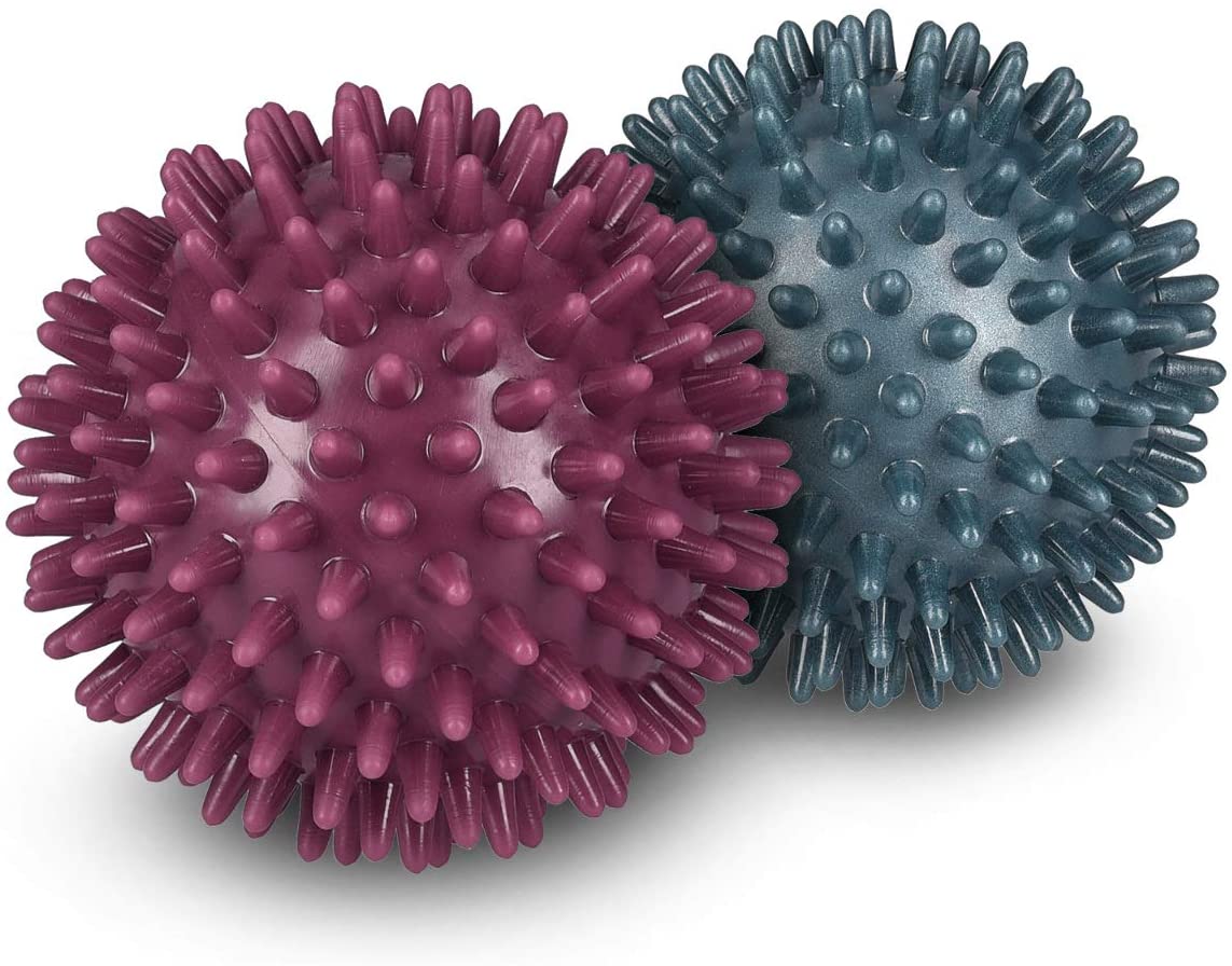 Navaris Hedgehog Massage Ball with Nubs Set of 2 - Μπάλες Μασάζ για Χέρια / Πόδια και Πλάτη - Berry / Petrol - 46951.3.02