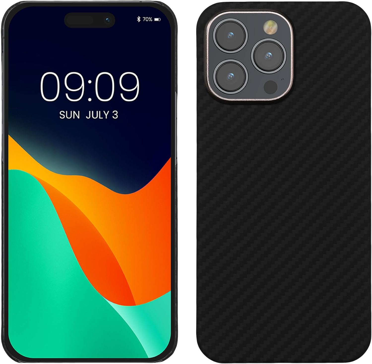 Kalibri iPhone 15 Pro Max Σκληρή Θήκη Aramid Fiber Body Armor - Black Matte - KLB000026FA001C