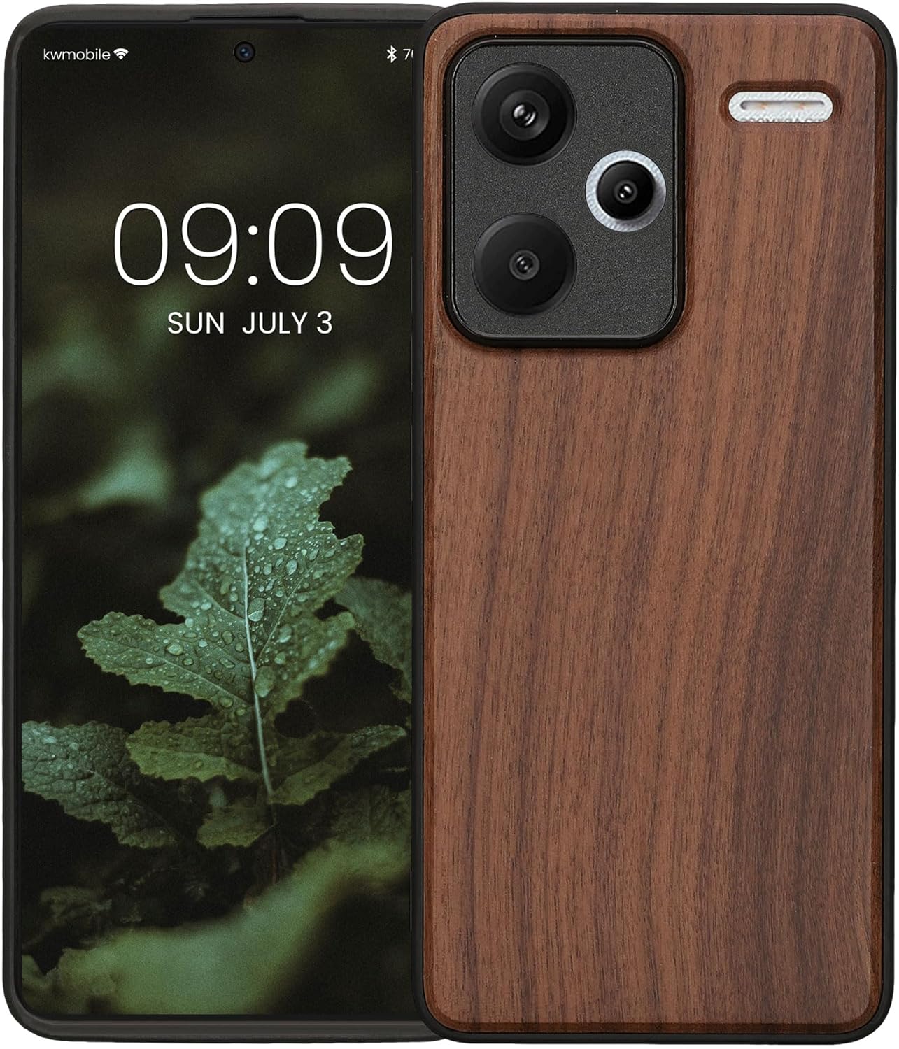 KW Xiaomi Redmi Note 13 Pro+ 5G Θήκη από Φυσικό Ξύλο - Dark Brown