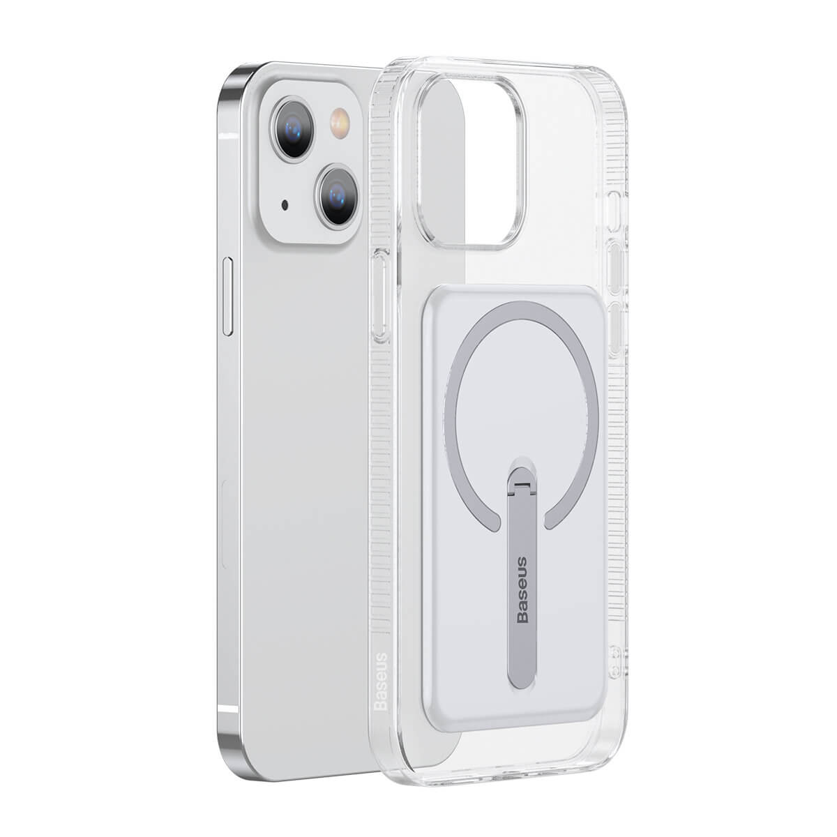 Baseus iPhone 13 Magnetic Case Μαγνητική Θήκη με MagSafe και Μεταλλική Βάση - Διάφανη