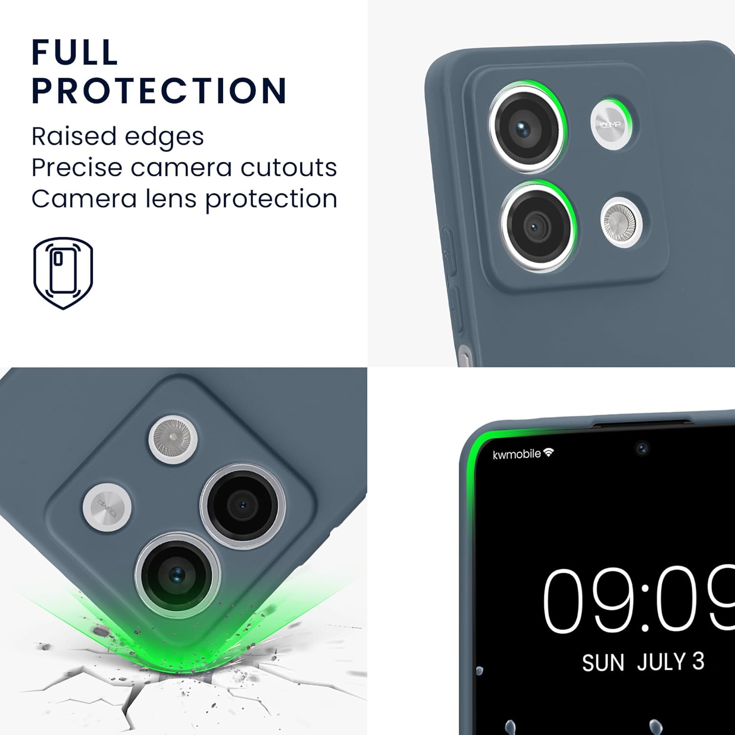 KW Xiaomi Redmi Note 13 5G Θήκη Σιλικόνης TPU - Dark Slate