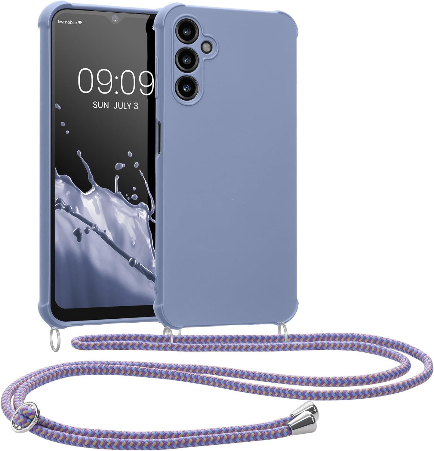 KW Samsung Galaxy A14 5G Θήκη Σιλικόνης TPU με Λουράκι - Lavender - 60819.108