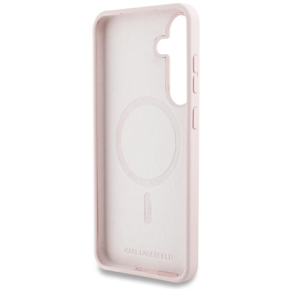 Karl Lagerfeld Samsung Galaxy S25 - Silicone Graffiti Ikonik Printed Logo - Σκληρή Θήκη Σιλικόνης με MagSafe - Pink - KLHMS25SPNYKGRTP