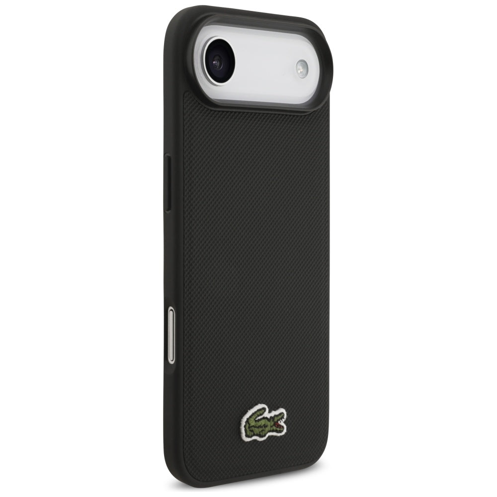 Lacoste iPhone Air - Iconic Petit Pique Woven Logo MagSafe - Σκληρή Θήκη με Πλαίσιο Σιλικόνης - Black