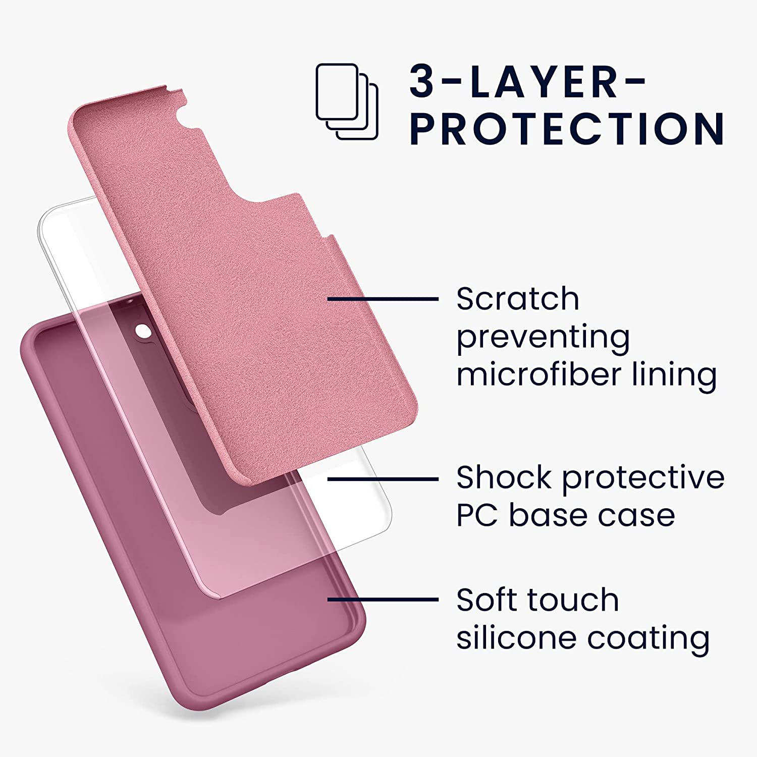 KW Samsung Galaxy S22 Plus Θήκη Σιλικόνης Rubberized TPU - Deep Rusty Rose - 56761.167