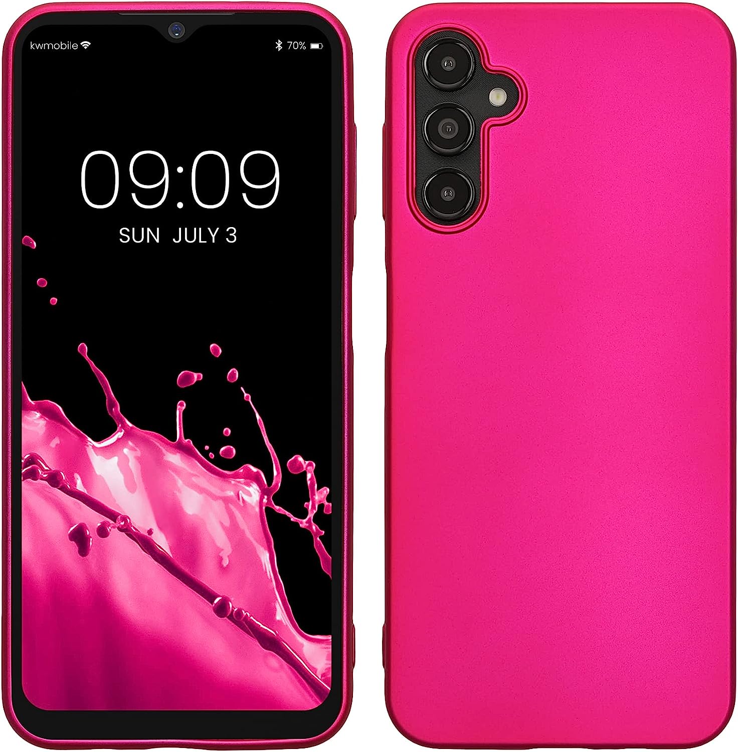 KW Samsung Galaxy A14 5G Θήκη Σιλικόνης TPU - Metallic Pink - 61163.65
