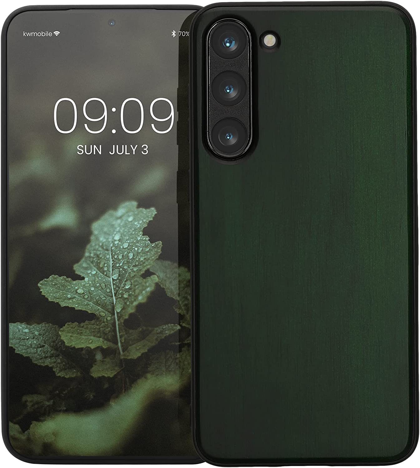 KW Samsung Galaxy S23+ Θήκη από Φυσικό Ξύλο - Dark Green - 60295.80