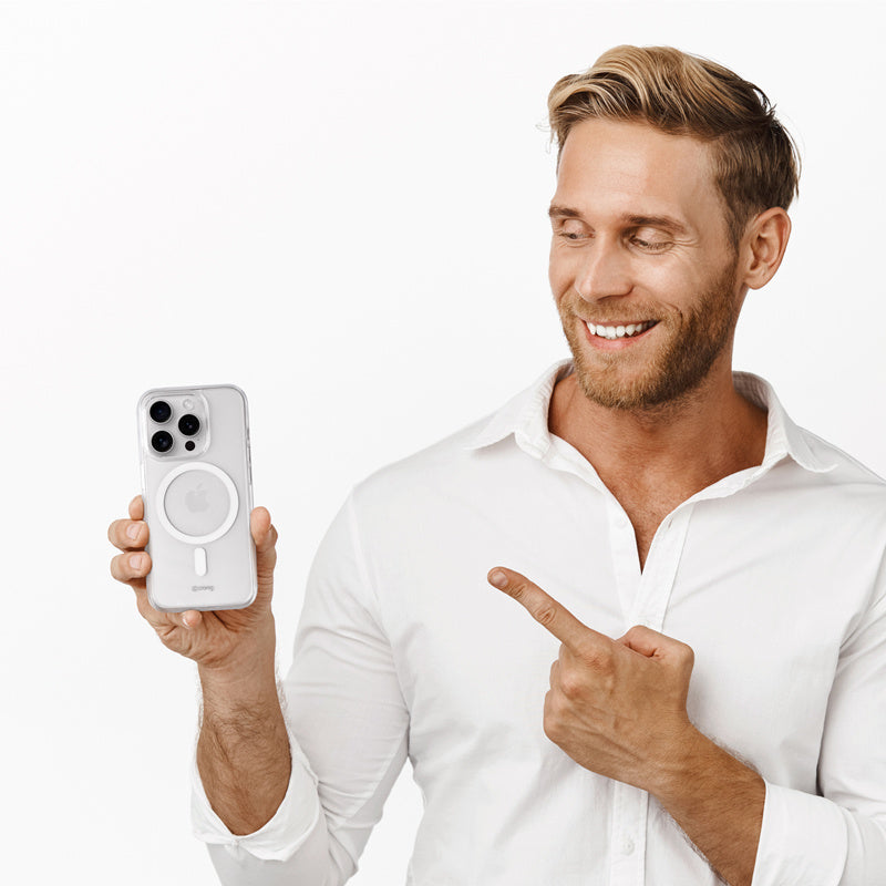 Crong iPhone 16 Clear Mag Cover - Σκληρή Θήκη με Πλαίσιο Σιλικόνης και MagSafe - Clear