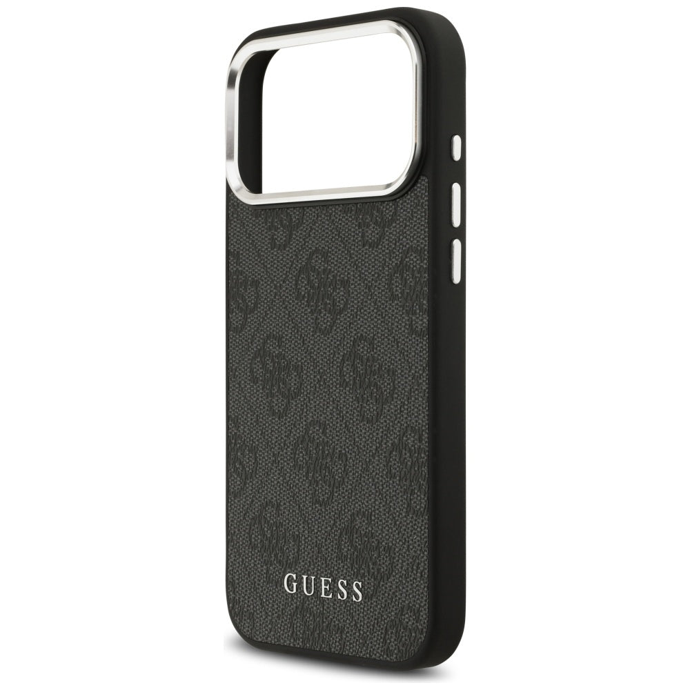 Guess iPhone 17 Pro Max - 4G Classic Logo MagSafe - Σκληρή Θήκη με Πλαίσιο Σιλικόνης και Επένδυση Οικολογικού Δέρματος - Black - GUHMP17XP4GSSMCK